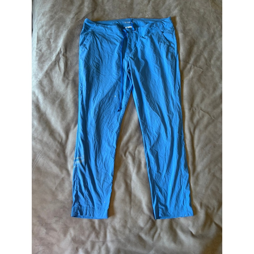 Columbia Omni-Shield Blue Hiking Pants Womens 14 Drawstring Outdoor Activewear